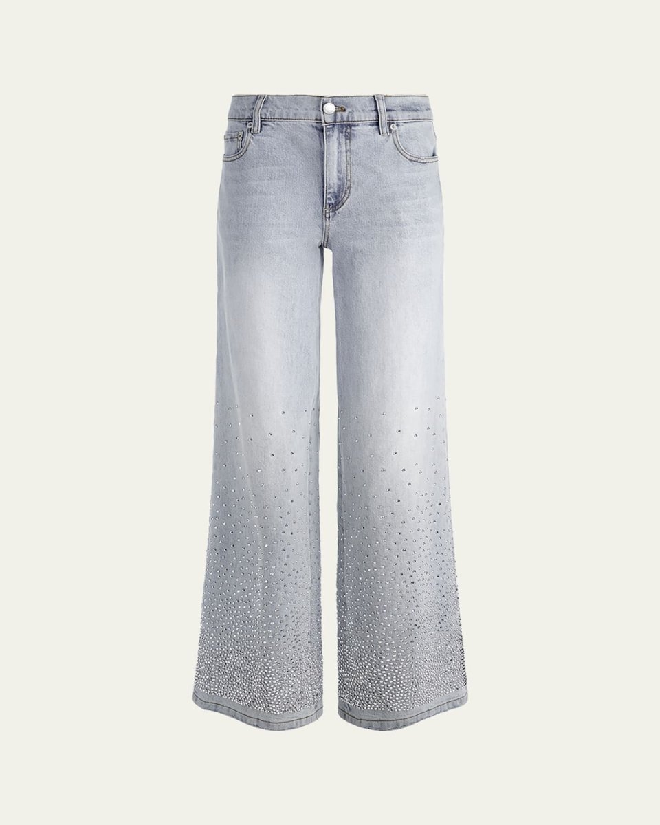 Amazing Embellished Wide-Leg Jeans